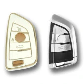 BMW F Serisi FEM Tip 3 Buton Beyaz Oto Anahtar Kumanda Kabı Kılıfı Oto Anahtarlık thumbnail 2