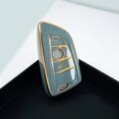 BMW F Serisi FEM Tip 3 Buton Gri Oto Anahtar Kumanda Kabı Kılıfı Oto Anahtarlık thumbnail 5