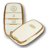 Kia 2012-2018 Ceed, Rio, Sportage Smart Beyaz Oto Anahtar Kumanda Kabı Kılıfı Oto Anahtarlık thumbnail 3