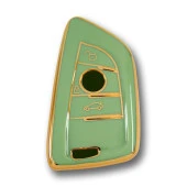 BMW F Serisi FEM Tip 3 Buton Yeşil Oto Anahtar Kumanda Kabı Kılıfı Oto Anahtarlık - 1