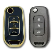 Renault Clio 5 Dacia Duster Sustalı 3 Buton Siyah Oto Anahtar Kumanda Kabı Kılıfı Oto Anahtarlık thumbnail 2