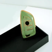 BMW F Serisi FEM Tip 3 Buton Yeşil Oto Anahtar Kumanda Kabı Kılıfı Oto Anahtarlık - 5