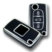 Peugeot 307 Citroen C8 3 Buton Sustalı Siyah-Gümüş Oto Anahtar Kumanda Kabı Kılıfı Oto Anahtarlık thumbnail 3