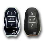 Peugeot 5008 3008 Citroen C3 C4 Smart Siyah-Gümüş Oto Anahtar Kumanda Kabı Kılıfı Oto Anahtarlık thumbnail 2