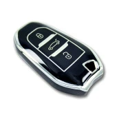 Peugeot 5008 3008 Citroen C3 C4 Smart Siyah-Gümüş Oto Anahtar Kumanda Kabı Kılıfı Oto Anahtarlık thumbnail 4