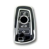 BMW F Serisi CAS4 Tip 4 Buton Siyah-Gümüş Oto Anahtar Kumanda Kabı Kılıfı Oto Anahtarlık - 1