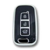 Hyundai 10-13 ix35 Tucson Smart 3 Buton Siyah-Gümüş Oto Anahtar Kumanda Kabı Kılıfı Oto Anahtarlık - 1