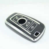 BMW F Serisi CAS4 Tip 4 Buton Siyah-Gümüş Oto Anahtar Kumanda Kabı Kılıfı Oto Anahtarlık - 4