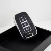 Hyundai 10-13 ix35 Tucson Smart 3 Buton Siyah-Gümüş Oto Anahtar Kumanda Kabı Kılıfı Oto Anahtarlık - 5