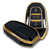 Peugeot 5008 3008 Citroen C3 C4 Smart Siyah Oto Anahtar Kumanda Kabı Kılıfı Oto Anahtarlık thumbnail 3