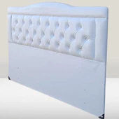 Başlık 90335 Çift Kişilik140 Model Suni Deri Beyaz Kumaş Dolgun Kapitone El Yapım - 3