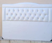 Başlık 90335 Çift Kişilik140 Model Suni Deri Beyaz Kumaş Dolgun Kapitone El Yapım - 8