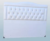 Başlık 90335 Çift Kişilik140 Model Suni Deri Beyaz Kumaş Dolgun Kapitone El Yapım - 4