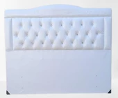 Başlık 90335 Çift Kişilik140 Model Suni Deri Beyaz Kumaş Dolgun Kapitone El Yapım - 7