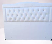 Başlık 90335 Çift Kişilik140 Model Suni Deri Beyaz Kumaş Dolgun Kapitone El Yapım - 5