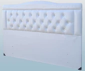 Başlık 90335 Çift Kişilik140 Model Suni Deri Beyaz Kumaş Dolgun Kapitone El Yapım - 2