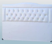 Başlık 90335 Çift Kişilik140 Model Suni Deri Beyaz Kumaş Dolgun Kapitone El Yapım - 1