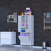 Modilayn YENİ İNCİ 55 x 160 cm Kapaklı Ve Çamaşır Hazneli Banyo & Mutfak Dolabı - 2