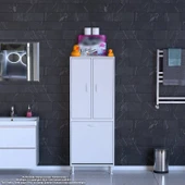 Modilayn YENİ İNCİ 55 x 160 cm Kapaklı Ve Çamaşır Hazneli Banyo & Mutfak Dolabı - 1