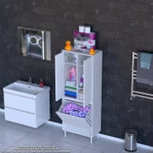 Modilayn YENİ İNCİ 55 x 160 cm Kapaklı Ve Çamaşır Hazneli Banyo & Mutfak Dolabı - 3