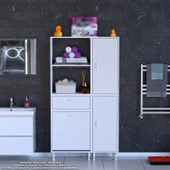 Modilayn MİS URLA YENİCE 90 x 183 x 32,5 cm Kirli Çamaşır Hazneli Çok Amaçlı Banyo Dolabı - 2