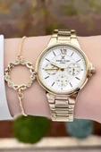 Daniel Klein DKISTE925 Gold Renk İç Göstergeleri Aktif Fonksiyonlu Kadın Kol Saati ve Bileklik - 3