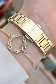 Daniel Klein DKISTE925 Gold Renk İç Göstergeleri Aktif Fonksiyonlu Kadın Kol Saati ve Bileklik - 5