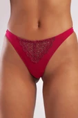 GARLAND A Plus Bordo Dantel Detaylı Mini String Tanga - 1