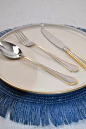 Lugga Mira Gold Tatlı Çatal Kaşık Bıçak Takımı 6 Kişilik 18 Parça - 4