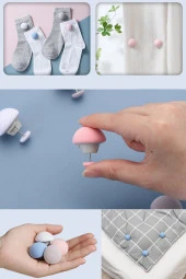 4 Adet Derili Mantar Yorgan Klipsi Battaniye Klipsi Battaniyelerin Kilit Kaymaz Klips Yorgan Klipsi - 2