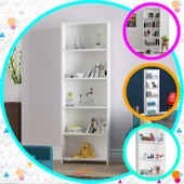 Modilayn AY 5 Raflı Kitaplık Kütüphane Ofis Dosya Evrak Kiler Düzenleyici Raf - 1