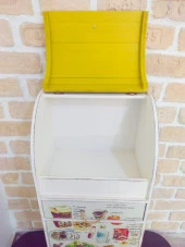 Çok Amaçlı Çekmeceli Kapaklı Dolap Sebzelik Ekmek Dolabı Sarı - 3