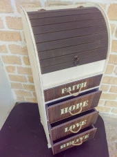 5 Katlı Dekoratif Ahşap Sebzelik Kiler Ekmeklik Yazılı 1123 - 5