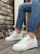 BA0323 BOA Kalın Tırtık Yüksek Taban Beyaz Bağcıklı Spor Erkek Ayakkabı thumbnail 5