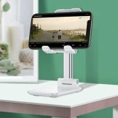 Pembe Aynalı Cep Telefonu Sabitleyici Stand Katlanabilir Ayarlanabilir Telefon Standı (1243) - 1