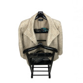 Melada Mobilya Gürgen Çift Tepeli Dilsiz Uşak Siyah Double Sehpalı - 6