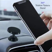 Universal Araç Telefon Tutucu Manyetik Mıknatıslı Yapışkanlı Telefon Standı Gümüş - 1