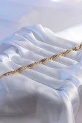 316L Çelik Gold Renk 3lü Burgu Model Kadın Bileklik thumbnail 2