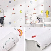 Renkli Duvarlar 50x280cm(1,4m2) Gökkuşağı Balon Kendinden Yapışkanlı Duvar Kağıdı Silinebilir Esnek Çocuk Odası thumbnail 1