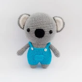 Tulumlu Sevimli Koala Amigurumi Organik Oyuncak - 1