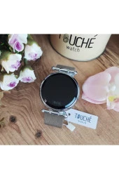 Touche Gümüş Renk Hasır Kordon Dokunmatik Kol Saati92237 thumbnail 2