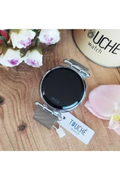 Touche Gümüş Renk Hasır Kordon Dokunmatik Kol Saati92237 thumbnail 3