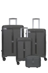 4lü Valiz Seti Elatae Premium Polipropilen Kırılmaz Büyük - Orta - Kabin Boy ve Makyaj Antrasit V303 thumbnail 1