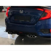 Honda Civic Uyumlu Fc5 2016-2020 Difüzör 4 Egzoz Piano Black - 4