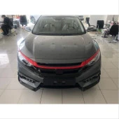 Honda Civic Uyumlu Fc5 2016-2020 Ön Panjur Kas Kaplama Kırmızı - 3