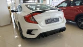 Honda Civic Uyumlu Fc5 2016-2020 Concept Model Arka Tampon Ek Piano Black Detaylı - 2