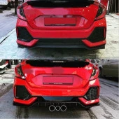Honda Civic Uyumlu Fk7 2016-2020 Hatchback Typer Arka Tampon Ek (Stok Hatası) - 1