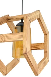 Candle Ahşap Tekli Sarkıt Avize Natural - 3