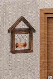 New Homeline Ahşap Duvar Anahtarlığı Eskitme - 1