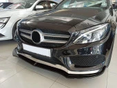 Mercedes W205 Uyumlu 2015-2018 C Serisi Ön Lıp Custom - Piano Black (Parlak Siyah) - 1